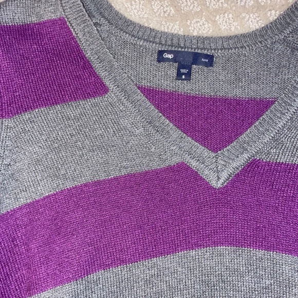grey and purple striped sweater - Picture 2 of 2